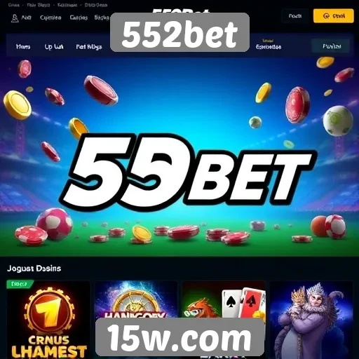 Diversidade de jogos disponíveis na plataforma 552bet